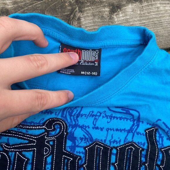Vintage Y2K South pole Jeans Embroidered T Shirt Medium - Picture 6 of 6
